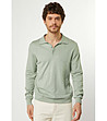 Светлозелена мъжка блуза от фино плетиво с памук Abner-0 снимка
