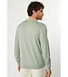Светлозелена мъжка блуза от фино плетиво с памук Abner-1 снимка