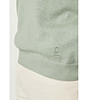 Светлозелена мъжка блуза от фино плетиво с памук Abner-3 снимка
