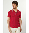 Червена мъжка блуза от фино плетиво Tito-0 снимка