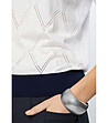 Дамска блуза с високо съдържание на памук в бяло Alfina-3 снимка