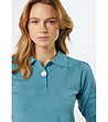 Дамска блуза с къс ръкав в син нюанс Felipa-3 снимка