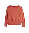 Дамска блуза в оранжев нюанс с високо съдържание на памук-2 снимка
