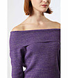 Лилава дамска блуза с високо съдържание на памук Beatriche-3 снимка