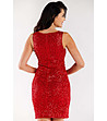 Елегантна червена рокля с пайети Jelina-1 снимка
