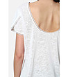 Дамска тениска от лен и памук в бяло Karin-2 снимка
