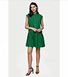 Зелена ленена рокля без ръкави Isadora-0 снимка