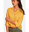 Ленена дамска риза в жълт нюанс Sabina-3 снимка