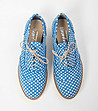 Дамски кожени обувки в синьо и бяло Felipa-2 снимка