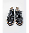 Черни дамски кожени обувки с връзки Felipa-2 снимка