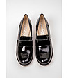 Дамски кожени обувки в черно на ток Alvara-2 снимка