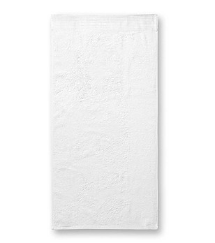 Бяла памучна хавлия 50х100 см снимка