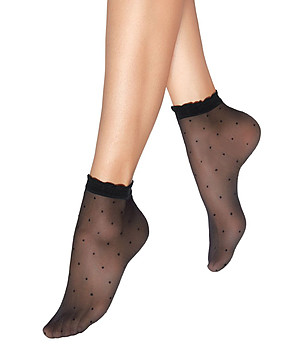Черни къси дамски чорапи на малки точки Lea 15 DEN снимка