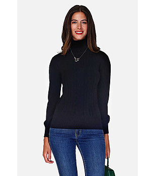 Дамски пуловер в черно Karra с кашмир снимка
