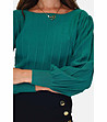 Дамски пуловер в зелено с кашмир и коприна Ledor-2 снимка
