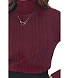 Дамски пуловер в бордо Karra с кашмир-2 снимка
