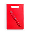 Комплект от дъска и нож за белене в червено-1 снимка