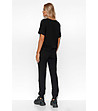 Черен дамски памучен комплект от блуза и панталон Gladis-1 снимка