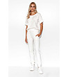 Дамски памучен комплект от блуза и панталон в цвят крем Gladis-0 снимка