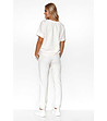 Дамски памучен комплект от блуза и панталон в цвят крем Gladis-1 снимка