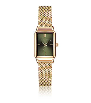 Златист дамски часовник със зелен циферблат Kim снимка