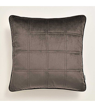Тъмнокафява калъфка за възглавница с декоративни шевове Colette 40x40 см снимка