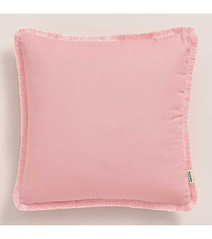 Калъфка за възглавница с ресни розова пудра Boca Chica 40x40 см снимка