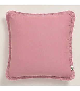 Розова калъфка за възглавница с ресни Boca Chica 40x40 см снимка