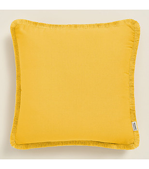Калъфка за възглавница с ресни цвят горчица Boca Chica 50x50 см снимка