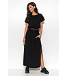 Памучен комплект от блуза и пола в черно Arabella-0 снимка