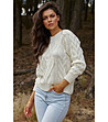 Дамски пуловер в цвят крем Zenda-0 снимка