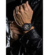 Черен мъжки часовник скелетон Harry-1 снимка