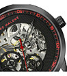 Черен мъжки часовник скелетон Harry-2 снимка