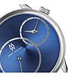 Мъжки часовник в сребристо и синьо с два циферблата Russell-2 снимка