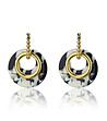 Дамски златисти обеци с елемент в черно и бяло Earrings-0 снимка