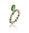 Дамски пръстен с овална зелена висулка Isabelle-1 снимка