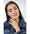 Дамски пръстен с овална зелена висулка Isabelle-3 снимка