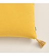 Калъфка за възглавница Soul в цвят горчица 40х40 см с пискюли-1 снимка