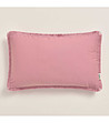 Розова продълговата калъфка за възглавница с ресни Boca Chica 30x50 см-0 снимка