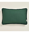 Тъмнозелена продълговата калъфка за възглавница с ресни Boca Chica 30x50 см-0 снимка
