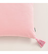 Квадратна калъфка за възглавница с пискюли в розова пудра Soul 40х40-1 снимка