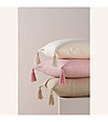 Квадратна калъфка за възглавница с пискюли в розова пудра Soul 40х40-2 снимка