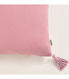 Квадратна розова калъфка за възглавница с пискюли Soul 40х40-1 снимка