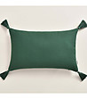 Тъмнозелена калъфка за възглавница с пискюли Soul 30x50 см-0 снимка
