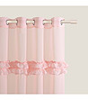 Розово перде Frilla с къдрички 140x260 см-1 снимка