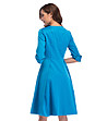Дамско манто в син цвят с ефектна декорация-1 снимка