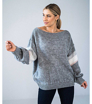 Сив дамски пуловер Vaia снимка