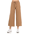 Дамски памучен панталон в цвят камел Thea-0 снимка