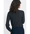 Черна дамска риза с принт Tinashe-1 снимка