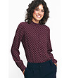 Дамска риза с принт Tinashe в нюанс на бордо-2 снимка